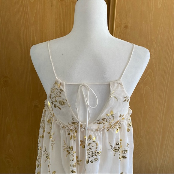 Lucy In The Sky • Rosa Chiffon Day Dress in Ivory and Gold Detailing - Picture 12 of 14